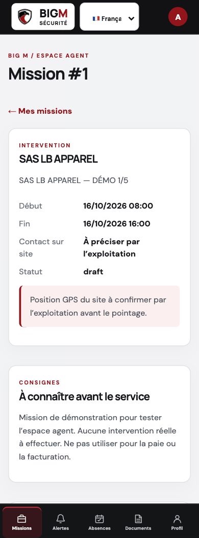Détail d’une mission sur mobile